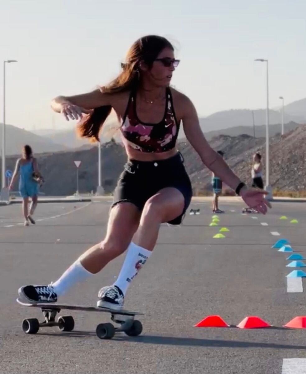 Girl training to improve skills
