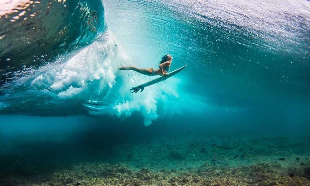 duck dive en surf